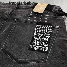 Jeans da uomo Ksubi jeans viola Rise Elastic Abbigliamento da uomo Stretto Skinny designer Moda Abbigliamento di marca di lusso di alta qualità Stampa ricamata KSUBI