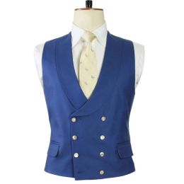 Vests Double Breasted Men Vest for Wedding Suit with Shawl Lapel Slim Fit One Piece Royal Blue Custom Wasitcoat Male Fashion