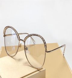 Round Pearls Sunglasses Gold Brown Gradient Gafas de sol Women Oversize sunglasses glasses Eyewear New with Box1376678