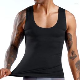 Men's Body Shapers Tight Skinny Slimming Elastic Shapewear Vest Shirt Fitness Compression Abdomen Tummy Waist Control Tank Tops