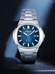 Wristwatches Luxury Men Watch Men's Quartz Wristwatch Classic Brand Black Blue Dial Roman Numerals Stainless Steel Reloj Business Man Clock