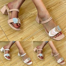 Sandals Thick Women's Heel One-Line Summer Fashion Size Sneaker For Women
