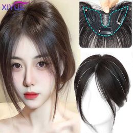 Synthetic Wigs XIYUE Wig Womens Upgraded Angel Bottom Mesh Shaping Eight Character Bangs Fluffy Hair Increase Fake Bangs 240328 240327