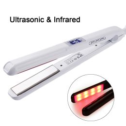 Irons Ultrasonic Infrared Hair Care Iron For Recover Damage Treatment Professional Cold Irons LCD Display 110V240V Hair Straightener