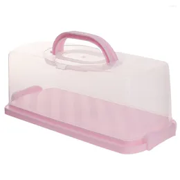 Storage Bottles Bakery Boxes Rectangular Cake Carrier Bread Container Portable With Cover Saver Airtight Containers