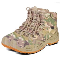 Fitness Shoes Combat Tactical Military Boots For Men Army Fans Outdoor Hiking Training Ankle Climbing Desert Safety Work 2024