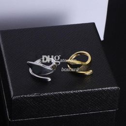 Men Women Designer Rings Vintage Gold Matal Rings For Lovers Chic Letter Plated Rings With Gift Box