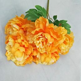 Decorative Flowers Artificial Plants Orange Peony White Cloth Chrysanthemum Home Garden Decorate