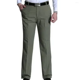Calças masculinas moda de alta qualidade algodão homens terno primavera outono longo masculino clássico negócio casual calças comprimento total