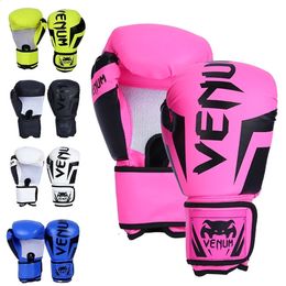 Muay Thai Competition Glove PU Leather Sponge Boxing Training Mitts Professional Breathable for Kids Children 240318