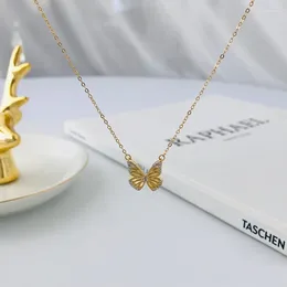 Pendants Pure 925 Silver Gold Butterfly Choker Necklace For Women Shiny Zircon Engagement Designer Wedding Chain Neck Gift Fine Jewellery