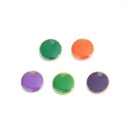 Pendant Necklaces DoreenBeads Fashion Copper Enamelled Sequins Charms Colourful Round Jewellery DIY Findings 12mm Dia. 10 PCs