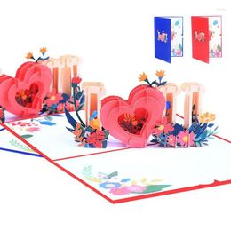 Party Supplies Up Mother's Day Card I Love You 3D Paper Floral Memorable Mother Postcard Birthday Anniversary