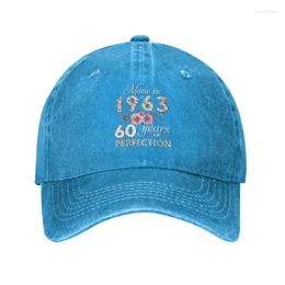 Ball Caps Fashion Cotton Made In 1963 Baseball Cap Women Men Adjustable 60th Birthday Gift 60 Years Of Awesome Dad Hat Sports