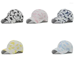 Ball Caps Women's Tie-dye Printed Sun Hats Creative Fashionable Cotton Cap Adjustable Snapback Men Hip-hop Baseball