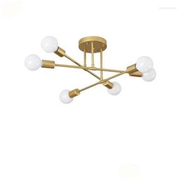 Chandeliers Modern Creative Chandelier Led Lighting Warm Romantic Minimalist Golden Bedroom Personality Living Room Dining Drop Delive Dhzb6