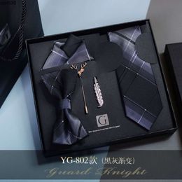 Designer Tie Silk Mens Formal Dress Casual Bowtie Gift Box Set Groom Korean Version Valentines Day Gifts for Boys Trend {category}