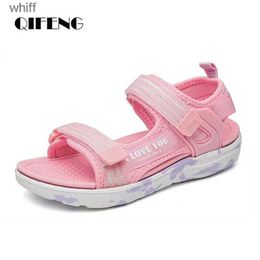 Sandals 3-12 Girls Sandals Kids Summer Children Light Fashion Beach Shoes Outdoor Sandales Cartoon Clogs Pink Sandalias Purple SlipperC24318