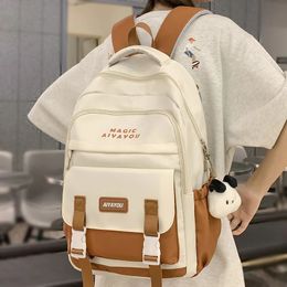 Female Travel Waterproof Book Bags Fashion Ladies Cute Laptop Trendy Women College Student Backpack Girl Kawaii Nylon School Bag 240304