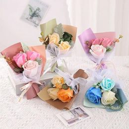 Decorative Flowers Mother's Day Flower Soap Rose Bouquet Pography Props Atmosphere Arrangement Artificial Sweet Furniture