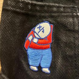 Men's Shorts Big Boy Y2K Gothic Hip Hop Cartoon Embroidery Retro Baggy Denim Gym Mens Womens Basketball Streetwear