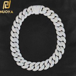 Good Quality 22mm Bubble Pave Setting 6 Rows CZ Cuban Link Chain Fashion Hip Hop Jewellery Cubic Zirconia Necklaces Mens Luxury 240311