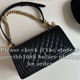 10A 12A Definite Mirror Quality Designer Small Medium Boy Bag Womens Classic Flap Quilted Purse Luxurys Genuine Leather Handbags Black Caviar Lambskin Shoulder Box