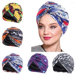 Ethnic Clothing Muslim Hijab Scarf Twist Turban Caps For Women Satin Lining Chemo Cap Folding Stretch Twisted Headscarves Head Wrap Banadan