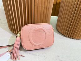 Luxury designer bag tassel camera bag women shoulder crossbody bag lychee pattern calfskin simple embossed bag genuine leather tassel small square bag women wallet