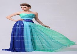 Colorful Prom Dresses 2015 Sweetheart Pleated Bodice Beaded Rhinestones Chiffon Floor Length Evening Dresses5414902