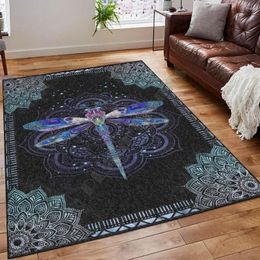 Carpets PLstar Cosmos Fashion Dragonfly Area Rug Gift 3D Printed Room Mat Floor Anti-slip Large Carpet Home Decoration 1