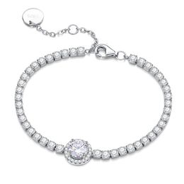 Charming Women Bracelet 925 Sterling Silver White Gold Plated Bling CZ Tennis Bracelet for Girls Women Nice Gift