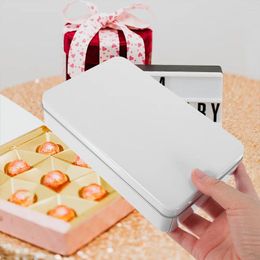 Storage Bottles 2 Pcs Flat Cap Tinplate Box Packing Tins With Lids Empty Food Grade Cookie White For Gift Giving Small Boxes