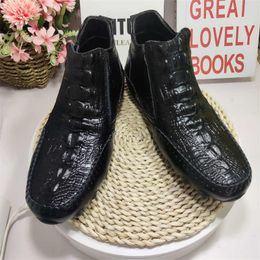 Tamanho não de marca 38-47 Crocodilo HBP Genuíno Couro Superior de qualidade superior Pressão atacado Men Botas de tornozelo