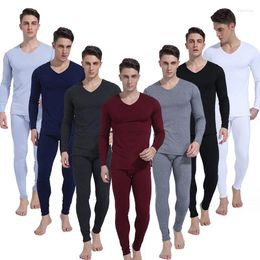 Men's Thermal Underwear Men Winter Thermo Long Johns Sets Clothes Traceless