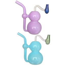 Oil Burner Bubbler Bong Water Pipes with 10mm New Colour Style Oil burners Mini Glass Philtre Chamber Portable Smoking Rig Device