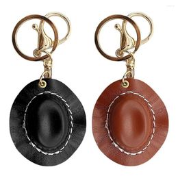 Keychains Men Novelty Retro Ornament Western Ring Keyrings Cowboy Hat Pendant Vintage Holder Leather Keychain Key Chain