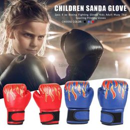 Protective Gear 1 Pair Children boxing gloves professional training Sanda boxing gloves PU flame net breathable sports Fighting boxing gloves yq240318