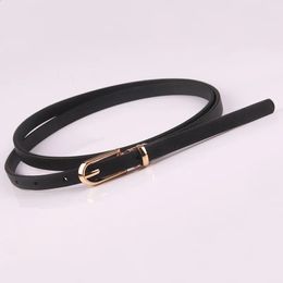 New fashion black white brown blue pink thin Pu belt womens dress jeans belt 240318