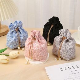 Shopping Bags Pearl Flower Drawstring Bag Korean Style Large Capacity Gift Packing Chain Wedding Candy Bucket