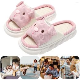 Walking Shoes Women Cute Animal Slippers Funny Open Toe Pig Soft House Cartoon Slip-on Anti Slip For Indoor Outdoor