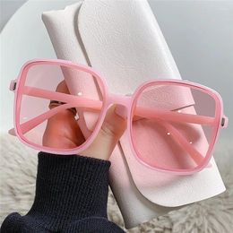 Sunglasses Retro Big Square Frame Woman Vintage Gradient Sun Glasses Female Clear Lens Black White Summer