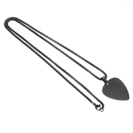 Pendant Necklaces Women Men Necklace Clavicle Chain Guitar Pick Charm Neck Jewelry