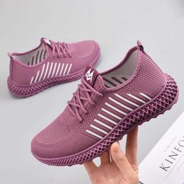 HBP Non-Brand 2024 hot popular knitting running shoes low price women sport sneakers