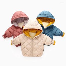 Down Coat Children Bread Cotton Jacket Coats Wear Autumn Winter Boy Girl Hooded Zipper Plus Velvet Outerwear Tops Kids Baby Parkas