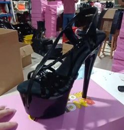 Dress Shoes LAIJIANJINXIA 17CM/7inches PU Upper Fashion Sexy Exotic High Heel Platform Party Women Sandals Pole Dance E079