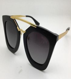 New spr sunglasses 09Q sunglasses italy luxury vintage retro style popular metal frame gold middle eyewear for women come with cas2904549