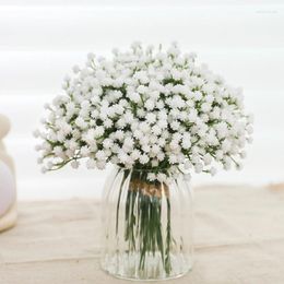 Decorative Flowers White Babies Breath Artificial Wedding Home DIY Wreath Decoration Bride Holding Bouquet Gypsophila Plastic Fake