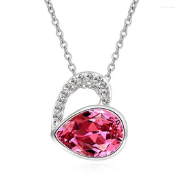 Pendant Necklaces NL-00413 2024 In Trending Women Jewelry Accessories Heart Crystal Necklace Bridesmaid Gift Drop & Wholesale Bulk