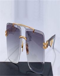 Top man fashion design sunglasses THE ARTIST I exquisite square cut lens K gold frame highend generous style outdoor uv400 protec9863220